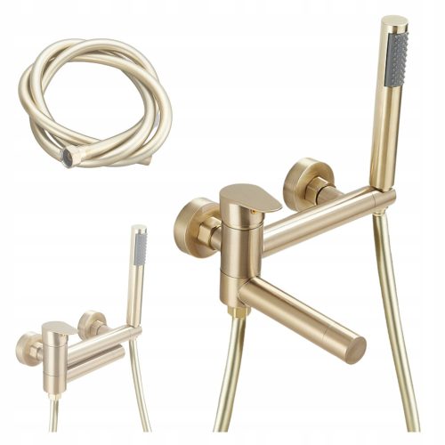 Ari Slim Tube single-lever wall-mounted bath and shower mixer, gold