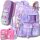  School backpack with multiple compartments, purple tones, 26 years old