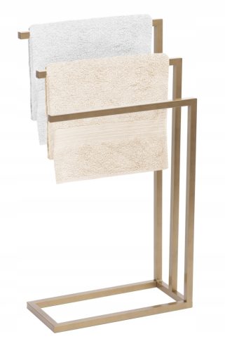 Gold-colored metal towel holder