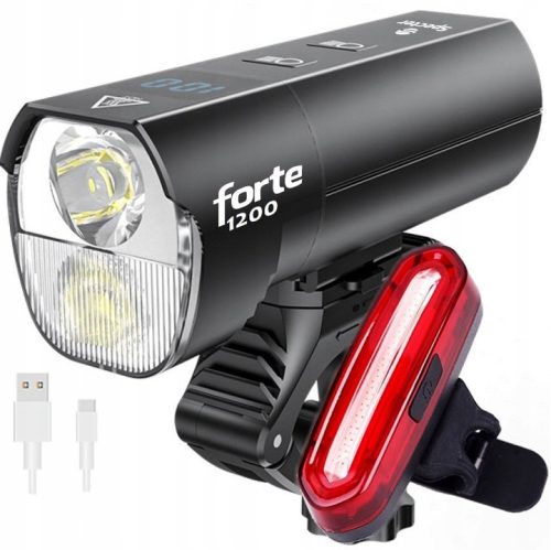  Spectre forte bicycle lighting 1200 lm USB + Spectre YQ-Y19 bicycle lighting 120 lm battery