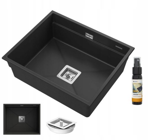 Granitan EPIR single-bowl sink, black granite