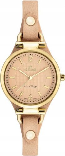  Gold salmon women's watch on a leather strap elegant design for women