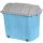  Tall, blue-gray toy rail container