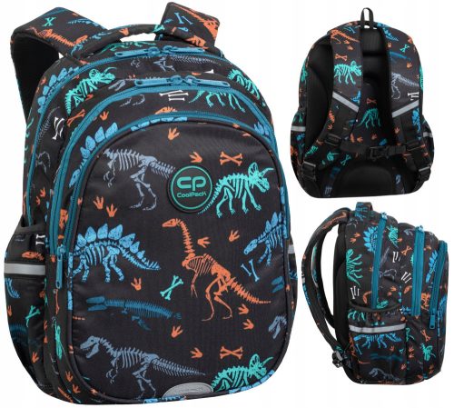  CoolPack Multi-Compartment School Backpack, Black, Shades of Blue, Shades of Orange, Multi-Colour, 21 l