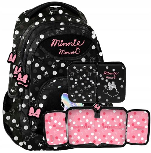 Disney Minnie Mouse Themed School Backpack and Pencil Case for Girls