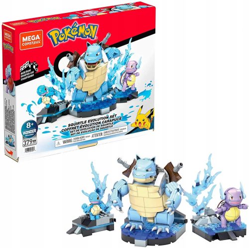  Mattel MEGA Pokemon Squirtle Evolution Block-Set 379-tlg.