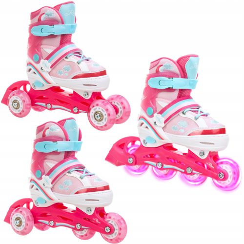  Chaussures à roulettes 3 en 1 RAVEN Zoya Pink 30-33 LED-Rad