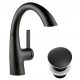 Valvex Svan floor-standing washbasin mixer, black