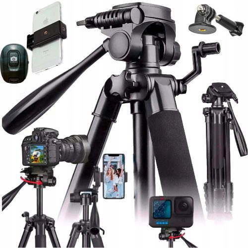  Tripod Gearpro TRIPOD 4IN1 REMOTE CONTROL TRIPOD PHONE HOLDER 168CM 168 cm black