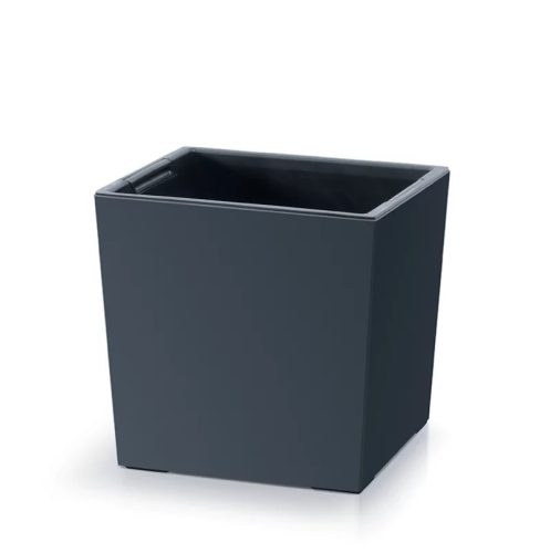  Prosperplast flowerpot 24 cm x 24 x 23.5 cm, plastic in grey and silver