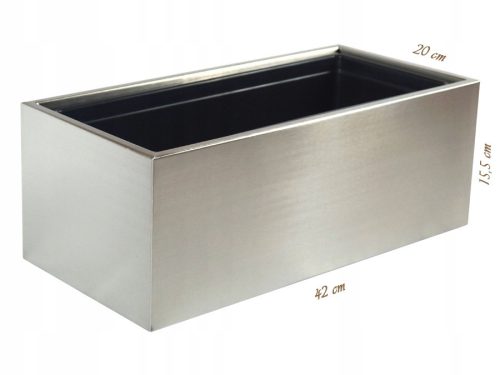  Balcony box 42 x 20 cm, stainless steel