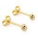  BEAUTIFUL GOLD EARRINGS pr. 585 14k BALLS 3mm STUD