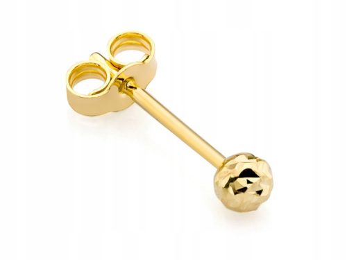  BEAUTIFUL GOLD EARRING pr. 585 14k BALL 3mm STUD