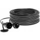 Garden extension cable, single master 20 m, 1 pc. sockets, black