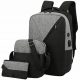 3-in-1 Backpack, Bag, and Pouch Set in Black and Gray - Versatile and Functional for All Occasions
