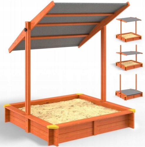 WOODEN SANDBOX FOR CHILDREN WITH ROOF 120 cm