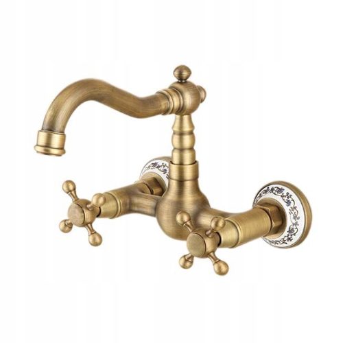 Silla Gold wall-mounted washbasin faucet