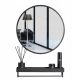  ROUND MIRROR WITH SHELF AND TOWEL HOLDER 80 cm