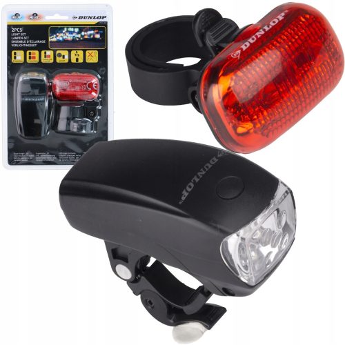  Dunlop bicycle lighting LED lights front + rear for one bike 1000 lm battery