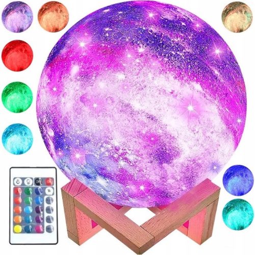  MOON LED NIGHT LAMP FOR BEDROOM ON DESK, COLORFUL PLANET GIFT + MIK-STAR REMOTE CONTROL 24 KEYS