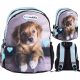  Beniamin Multi-Compartment Kindergarten Backpack for Girls, Black, Blue, Grey and Silver Tones, Multicolored