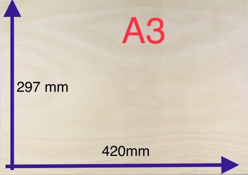 3 mm thick plywood, size A3 cm, class. 2 FOR LASER