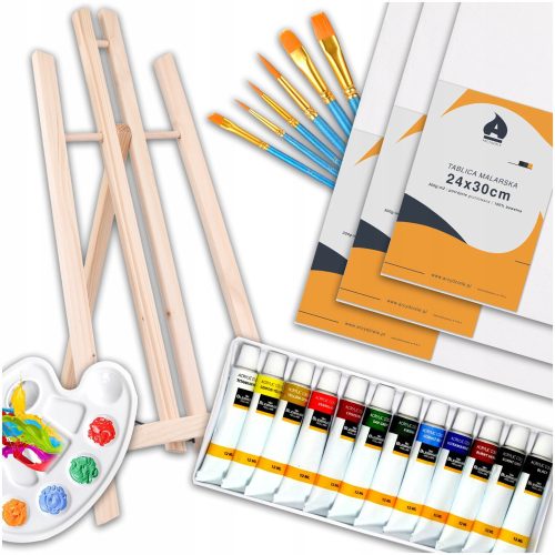  LARGE PAINTING SET EALS BRUSHES CANVAS