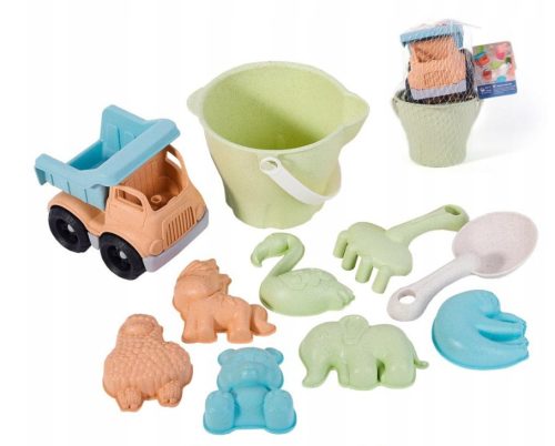 Sandbox set with a car in pastel colors