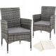 Tables et chaises de jardin pour la terrasse Chaises en rotin techno TecTake Q, gris