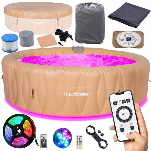 Whirlpool, Garden Whirlpool Square inflatable hydromassage pool THUNDER 980 l