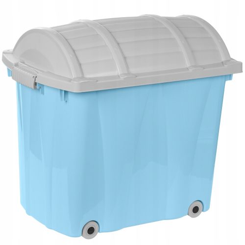  TOY CONTAINER, LARGE PLASTIC TRACK BOX ORGANIZER ON WHEELS