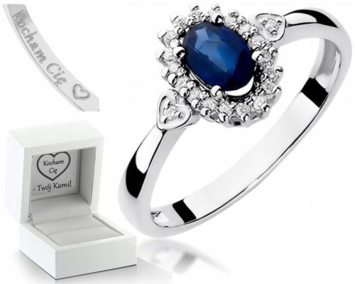  SAPPHIRE RING DIAMONDS 585 FREE ENGRAVING