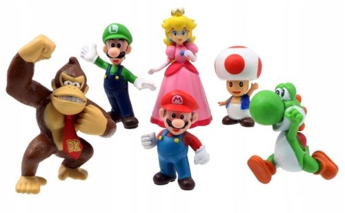  SUPER MARIO BROS LUIGI FIGURES, gift set, 6 pieces