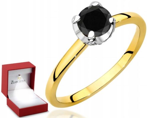  GOLD RING WITH BLACK DIAMOND 585