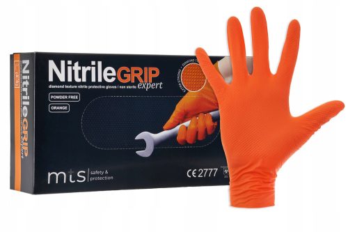 MTS Gants de sécurité et de protection pour mécaniciens, protection orange Gogrip orange, taille 9 - L, 25 paires