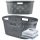 Curver 40l freestanding laundry basket, grey and silver tones