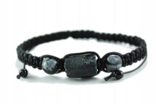  Macrame TOURMALINE OBSIDIAN protection peace