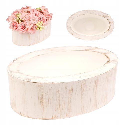  Cover 18.7 cm plastic white, brown and beige tones, yellow and gold tones