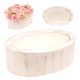  Cover 18.7 cm plastic white, brown and beige tones, yellow and gold tones