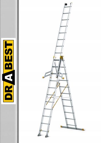 Drabest Leiter 8,34 m Aluminium 3 x 33 bis 150 kg