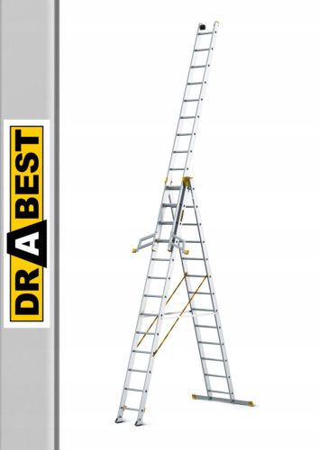 Drabest Leiter 10,07 m Aluminium 3 x 39 bis 150 kg