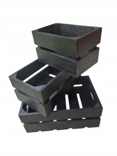  A set of 3 wooden boxes of different sizes