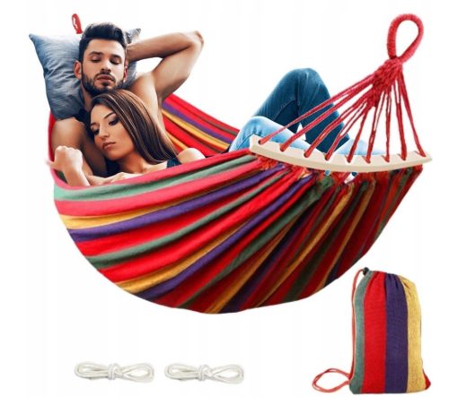 Garden and terrace hammocks CoolStaff hammock with bar, multi-coloured, 200 kg, 260 x 160