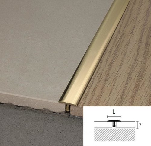 Profilpas strip 26 x 7, length 270 cm, shiny brass