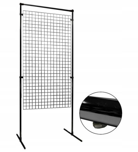 SCREEN SHOP STAND WITH GRID 150x80 CM BLACK