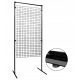 SCREEN SHOP STAND WITH GRID 150x80 CM BLACK