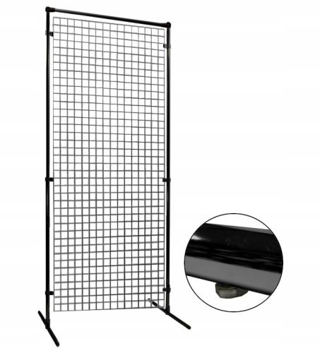 SCREEN STAND WITH SHOP GRID 150x80 CM BLACK