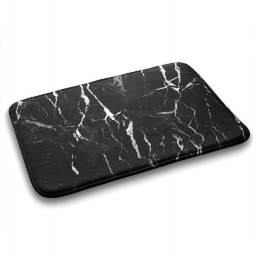 Bathroom rug, soft black marble