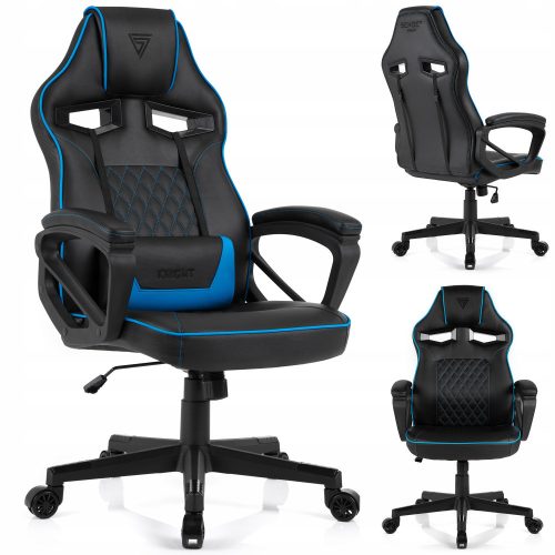  Sense7 Knight Gaming Chair, Black and Blue Eco-Leather