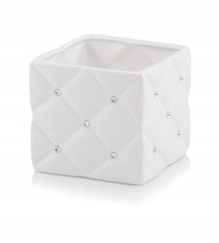  Polnix flowerpot 13 cm x 14 x 13 cm diameter 14 cm ceramic white